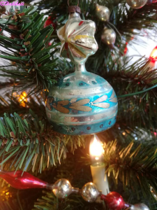 kerstbal antiek blauw