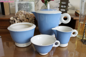 digoin sarreguemines blauw wit servies