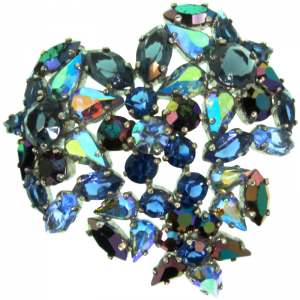 vintage broche van Dior met Aurora Borelalis Swarovski kristallen